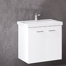 Denko Terra 60 cm Mdf Beyaz Banyo Dolabı Alt Modül ve Lavabo