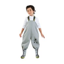 Denokids İnşaat Aracı Erkek Çocuk Su Geçirmez Yağmur Tulumu Renkli