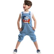 Denokids Mavi Yeah Gabardin Erkek Çocuk Tulum