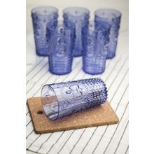 Depa 750 ml 6 Adet Akrilik Mavi Su Bardağı
