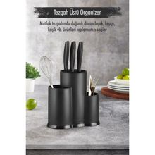 Depa Tezgah Üstü Siyah Kaşıklık ve Bıçaklık ve Kepçelik ve Organizer