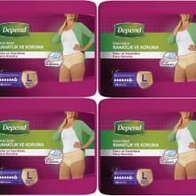Depend 4 Paket 10'lu Large-Büyük Emici Külot Kadın Hasta Bezi