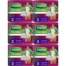 Depend 6 Paket 10'lu XL-Extra Büyük Emici Külot Kadın Hasta Bezi