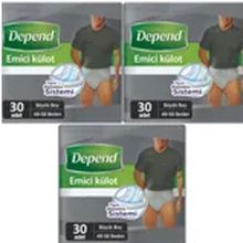 Depend Büyük L Beden Erkek 3x30 Adet Emici Külot Hasta Bezi