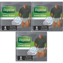 Depend Emici Külot Büyük 3x8 Adet Erkek Hasta Bezi