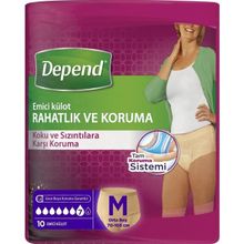 Depend Emici Külot Orta Boy 10 Adet Kadın Hasta Bezi