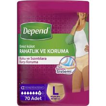 Depend Large Beden Büyük Boy 70 Adet Emici Külot