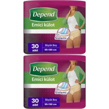 Depend Large Kadın 2x30 Adet Emici Külot Hasta Bezi