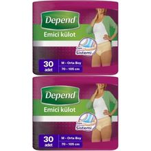 Depend Medium Kadın 2x30 Adet Emici Külot Hasta Bezi