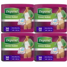 Depend XL Extra Büyük Kadın 4x30 Adet Emici Külot Hasta Bezi
