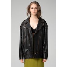 Dericlub Wm019 Oversize Biker Hakiki Deri Kadın Mont