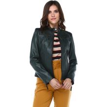 Dericlub YB-2143 Hakiki Kuzu Derisi Yeşil Kadın Mont