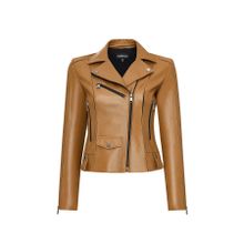 Derimod 25SGD5106U4 Bella Kadın Camel Biker Kısa Deri Ceket