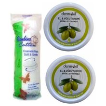 Dermokil El Kremi Zeytinyağlı 2x220 ml + Makyaj Pamuğu