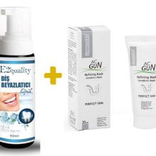 Dermoskin Acgun Arındırıcı 30 ml Düzensiz Ciltler Maske+E2'Quality E2'quality Diş Beyazlatıcı Köpük