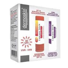 Dermoskin Dudak Spf 30 Nemlendirici Stick + Dermoskin Kuru Dudaklar İçin Nemlendirici Stick