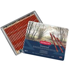Derwent 24 Renk Metal Kutulu Drawing Serisi Yağlı Kuru Kalem Seti