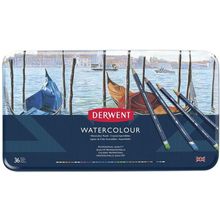 Derwent Academy Watercolour Pencils Aquarel 36'lı Teneke Kutu Kuru Boya Kalemi
