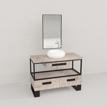 Deryawood Beyaz Eskitme Aves Ahşap Çekmeceli Banyo Dolabı