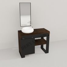 Deryawood Ceviz Ordo Ray Kapak Banyo Dolabı