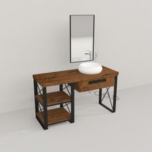 Deryawood Ceviz Pürüzsüz Larix Banyo Dolabı