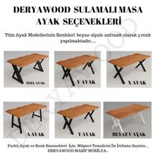 Deryawood Pinus 85x160x76 cm Masif Ahşap Sulamalı Mutfak Masası