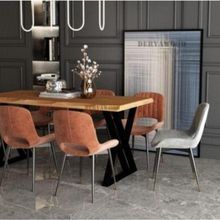 Deryawood Pinus 85x200x76 cm Masif Ahşap Sulamalı Mutfak Masası