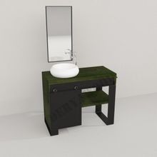 Deryawood Yeşil Eskitme Ordo Ray Kapak Banyo Dolabı