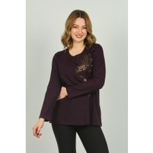 Desen Triko 4524 Mor Kadın Bluz