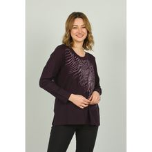 Desen Triko 4541 Mor Kadın Bluz