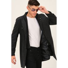 Dewberry PLT8334 Desenli Antrasit Erkek Palto