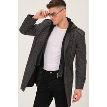 Dewberry PLT8334 Desenli Gri Erkek Palto