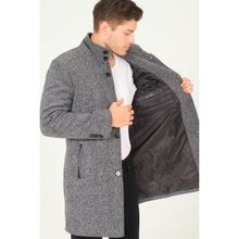 Dewberry PLT8386 Siyah Gri Erkek Palto