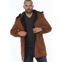 Dewberry PLT8399 Süet Görünümlü Açık Camel Erkek Palto