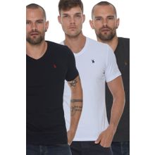 Dewberry T8568 V Yaka Beyaz Erkek T-shirt