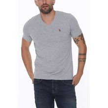 Dewberry T8568 V Yaka Gri Erkek T-shirt