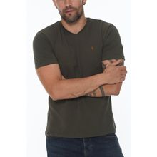 Dewberry T8568 V Yaka Haki Erkek T-shirt