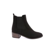Dgn 104 Siyah Süet Kadın Çerçeve Topuklu Strech Detaylı Bot