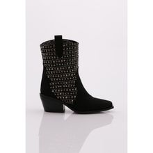 DGN 3305 Siyah Süet Kadın Western Bot