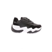 DGN 36462831 Siyah Kalın Taban Lazer Detaylı Kadın Sneakers Ayakkabı