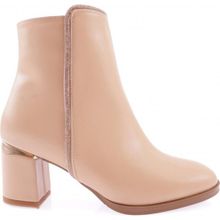 DGN 404 Nude Kadın Siler Taşlı Yandan Fermuarlı Topuklu Bot