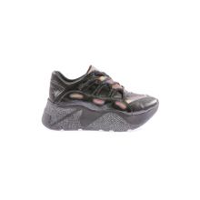 DGN 916-23Y Kalın Taban Tsilver İp Taşlı Sneakers Siyah Kadın Spor Ayakkabı