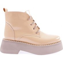 DGN PM483-K1903-22K Nude Önden Bağcıklı Yuvarlak Burun Kalin Taban Kadın Bot