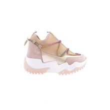 DGN Z94 23Y Mega Kalın Taban Simli İp Detaylı Sneakers Ten Kadın Spor Ayakkabı