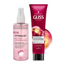 Diadermine Hydralist 100 ml Nemlendirici Sprey + Gliss Durulanmayan 150 ml Saç Kremi