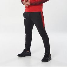 Diadora Ritim Erkek Likralı Siyah Kırmızı Eşofman Altı