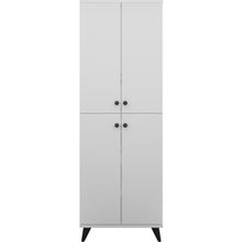 Dienni Simple Çok Amaçlı Dolap 5 Raflı 4 Kapaklı 60X30X176 Beyaz