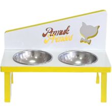 Diğer Sarı Çelik Kaseli 2'li Kedi ve Köpek Mama ve Su Kabı