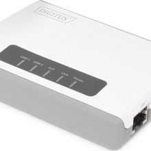 Digitus 2-Port USB 2.0 Kablosuz Çok Fonksiyonlu Ağ Sunucusu, 300 Mbps, Network USB Hub, Print Server