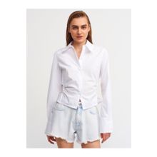 Dilvin 50148 101A50148 Pencere Detaylı Poplin Gömlek